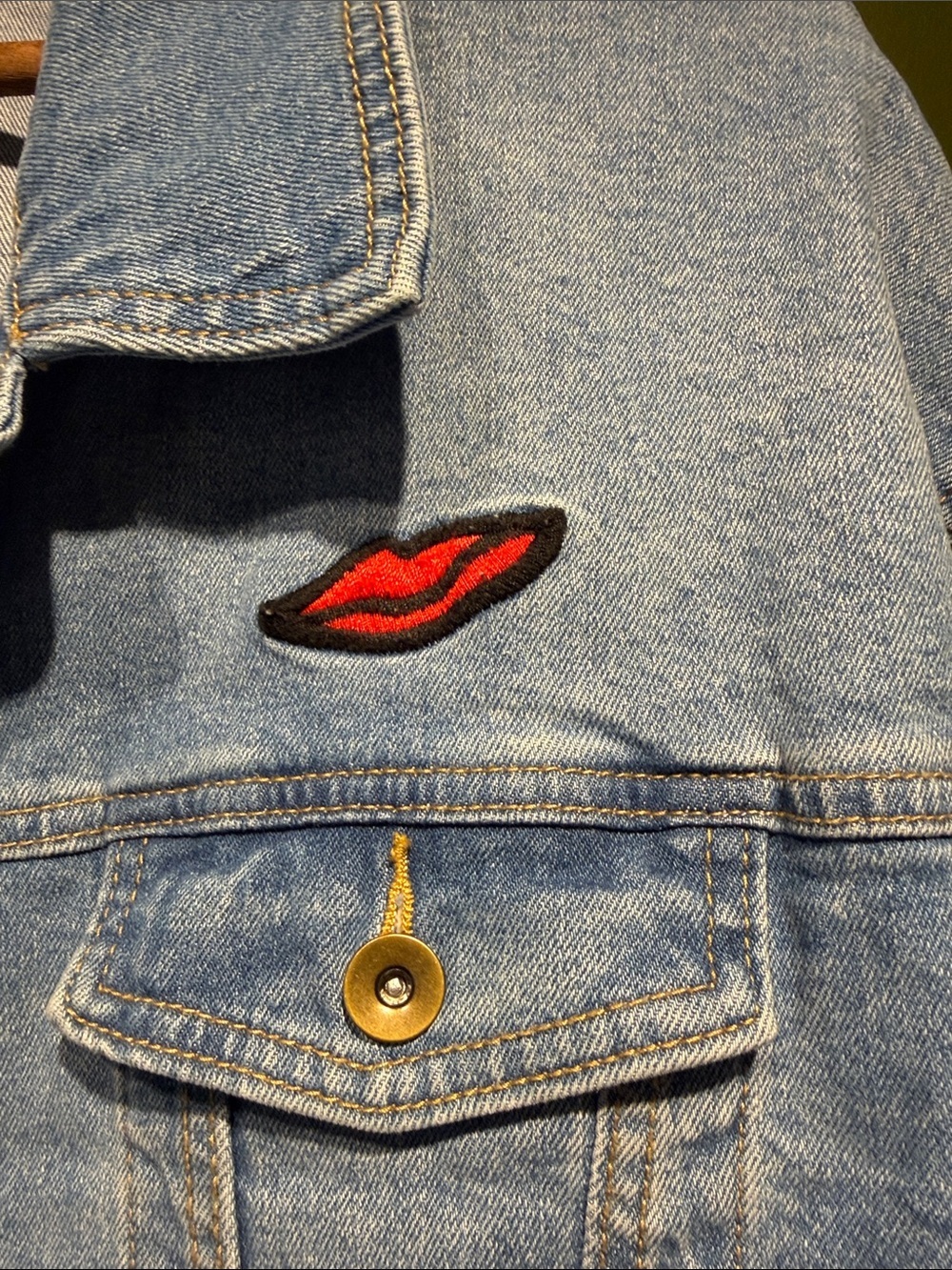 Target Pride Light Blue Denim Jacket - Stonewall Riots with Lip Patch - Picture 4 of 5